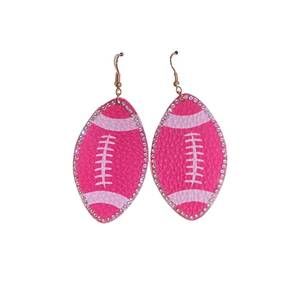 NEW PINK PANACHE women's rhinestones football earrings in pink